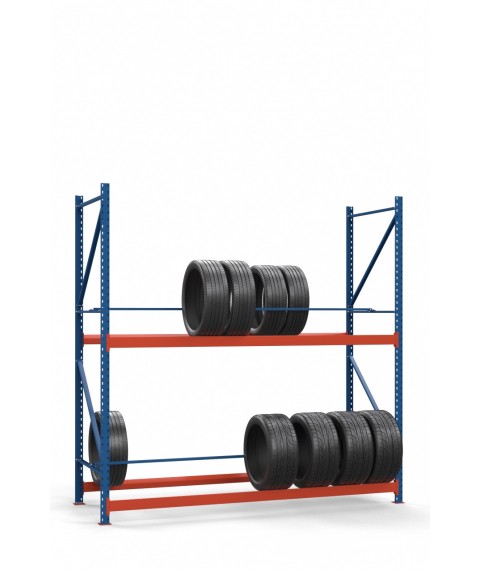 Colored rack for tires SN-Sh_2 2500х1230х900 (2 tiers)