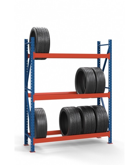 Colored rack for tires SN-Sh_1 2000х1535х500 (3 tiers)