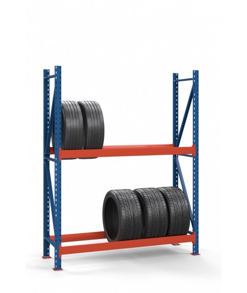 Colored rack for tires SN-Sh_1 2000х1840х500 (2 tiers)