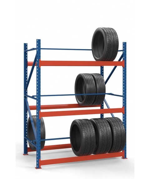 Colored rack for tires SN-Sh_2 2000х1535х900 (3 tiers)
