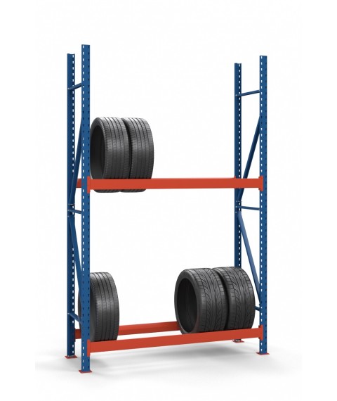 Colored rack for tires SN-Sh_1 2500х1230х500 (2 tiers)