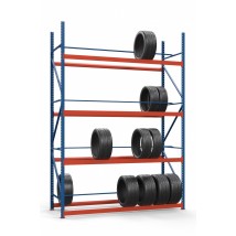 Colored rack for tires SN-Sh_2 3000х1535х900 (4 tiers)