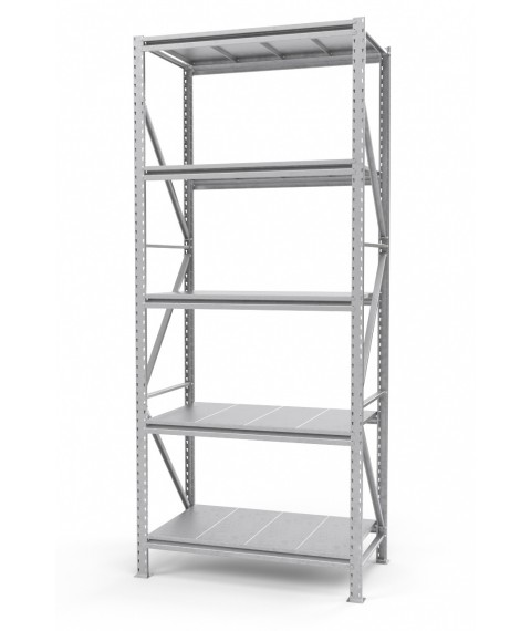 Rack the strengthened SN zinced with regiments of type-setting galvanized 2500х1230х800 mm. (5 tiers)
