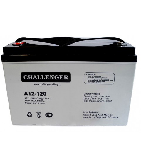 Rechargeable battery Challenger A12-120, AGM, 12 years