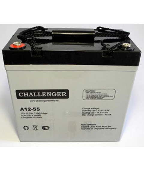 Аккумуляторная батарея Challenger A12-55, AGM, 12 лет