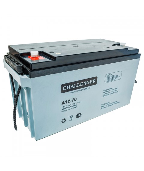 Accumulator battery Challenger A12-70, AGM, 12 years