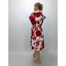Жіночій махровий халат на запах р.48 Червоний (15672848-1)