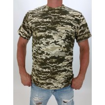 Чоловіча футболка камуфляж піксель р.46 Зелений (13914640-1)