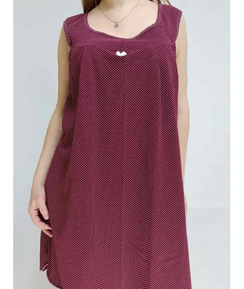 Women's nightgown Polka dot (cool) 50-52 Burgundy 27751520-2
