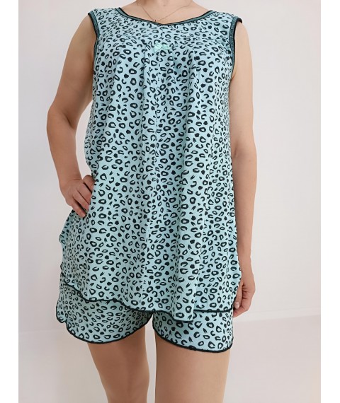 Women's pajamas, turquoise suit (T-shirt + shorts) 46-48 (87628346-1)