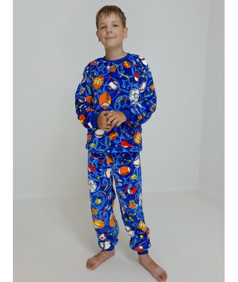 Пижама детская зимняя мячики 134 Синяя (59078494-1)