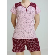 Women's pajamas (T-shirt + Shorts) 50-52 Burgundy (24292063-1)