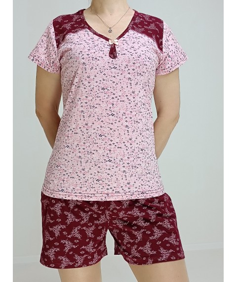 Women's pajamas (T-shirt + Shorts) 50-52 Burgundy (24292063-1)