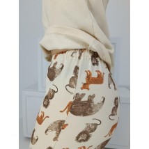 Пижама женская Принт - animals (флис с начесом) 44-46 Молочная (95244383-1)