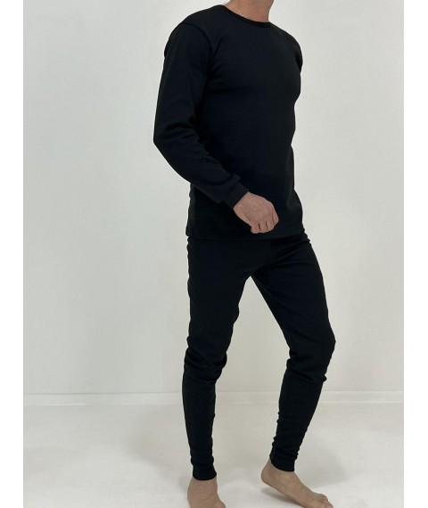 Men's thermal underwear with fleece (suit) 58-60 Black 19122144-3