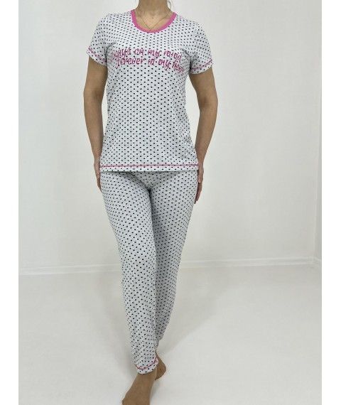 Women's suit Polka dot (T-shirt + pants) 54-56 Gray 95277239-1
