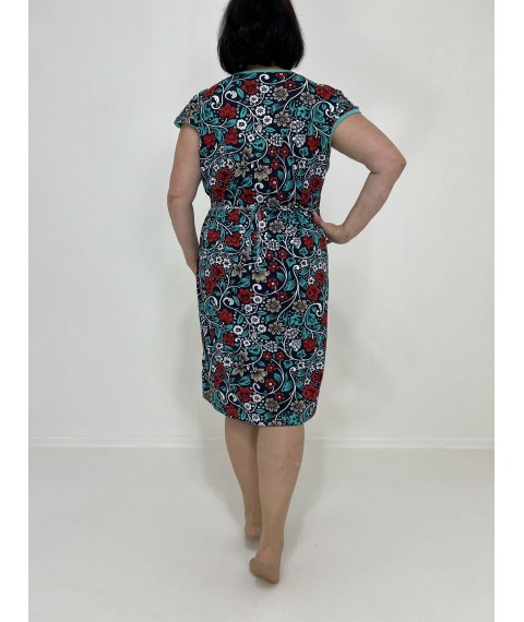 Халат жіночий на блискавці з кишенями Літній 50-52 Бірюзовий 83962425-1