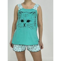 Women's Kitty Cat (T-shirt + shorts) 60-62 Turquoise 25489333-5
