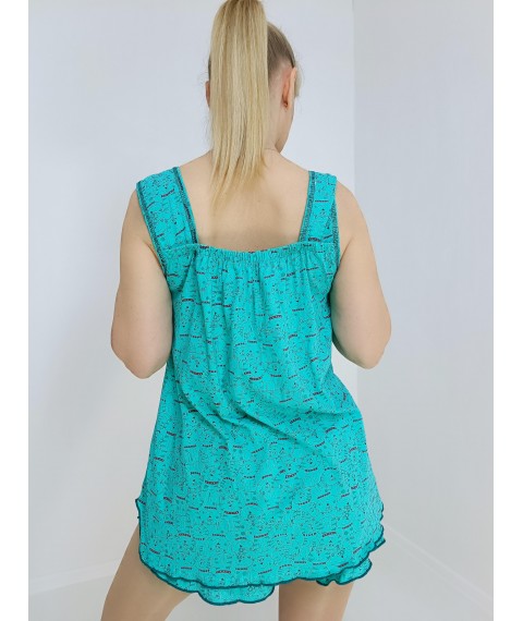 Women's pajamas Turquoise Animals (T-shirt + shorts) 50-52 (21363789-2)