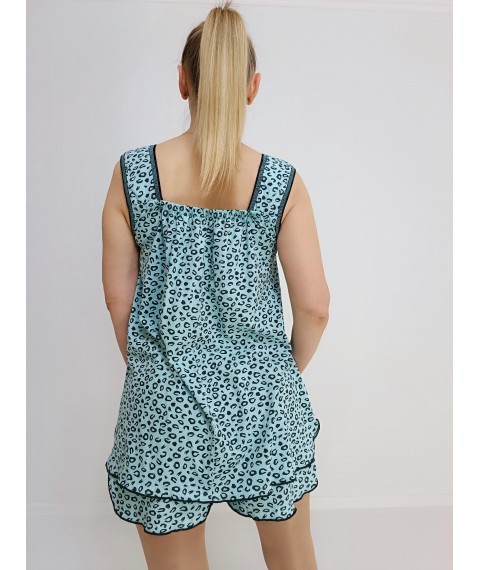 Women's pajamas, turquoise suit (T-shirt + shorts) 50-52 (87628346-2)