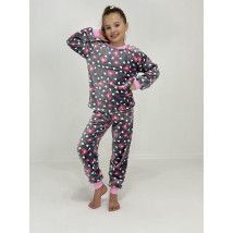 Пижама детская зимняя Розовое сердечко 152 Серая 74542012-4