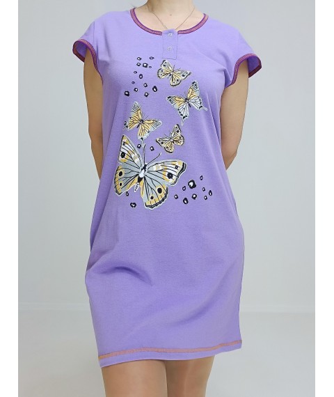 Women's tunic with butterflies 44-46 Lilac Triko 14430651-1