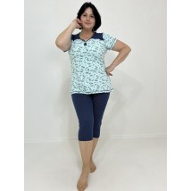 Жіночий домашній комплект Nonna (футболка + бриджі) 54-56 Бірюзовий 30047886-2