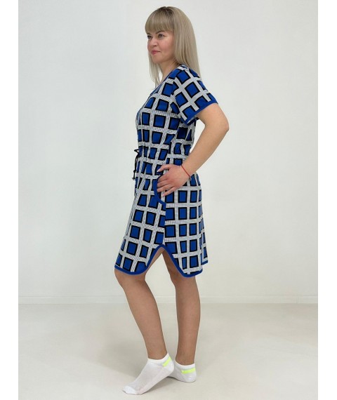 Халат домашній в клітинку Куліска Triko 54-56 Синій (68454641-3)