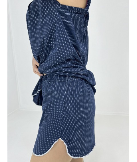 Women's set with small polka dots (T-shirt + shorts) 54-56 Blue 15348579-3