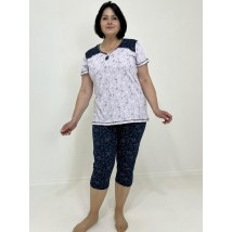 Жіночий домашній комплект Valentina (футболка + бриджі) 54-56 Синьо-бузковий 74218859-2
