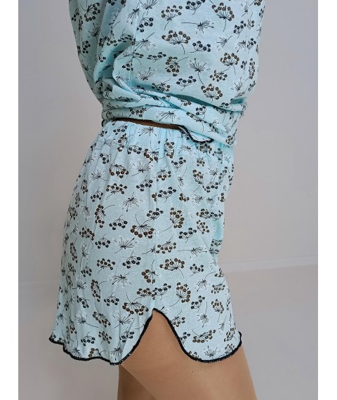 Women's pajamas Turquoise suit Kalina (T-shirt + shorts) 46-48 (79678930-1)