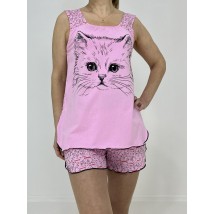 Комплект женский Кот (майка + шорты) 48-50 Розовый 66620606-2