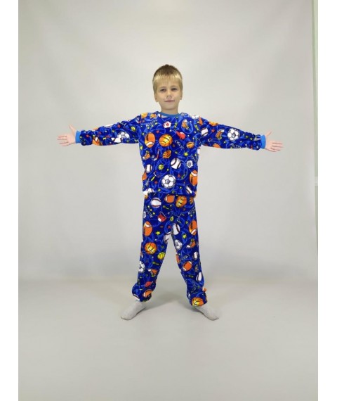 Пижама на мальчика махровая 146 Синяя (39660776-3)