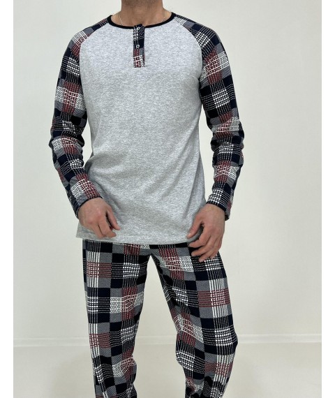 Men's pajamas Mark jacket + checkered pants 54-56 Gray 29474796-2