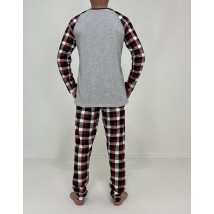 Пижама мужская Nico кофта + штаны в клетку 50-52 Серая 51186698-1