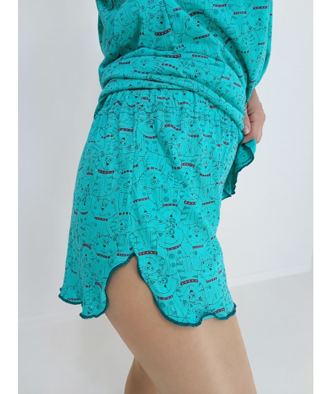 Women's pajamas Turquoise Animals (T-shirt + shorts) 46-48 (21363789-1)