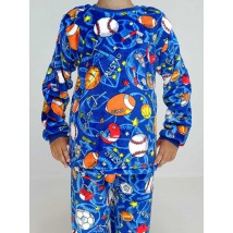 Пижама детская зимняя мячики 134 Синяя (59078494-1)