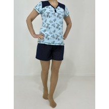Домашній жіночий комплект Татьяна (футболка + шорти) 50-52 Блакитний-синій 90575952-1