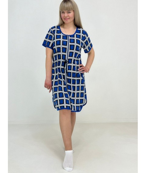 Халат домашній в клітинку Куліска Triko 54-56 Синій (68454641-3)