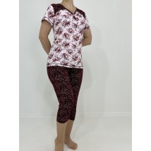 Домашній жіночий комплект Julia (футболка + бриджі) 58-60 Рожевий 96031779-4
