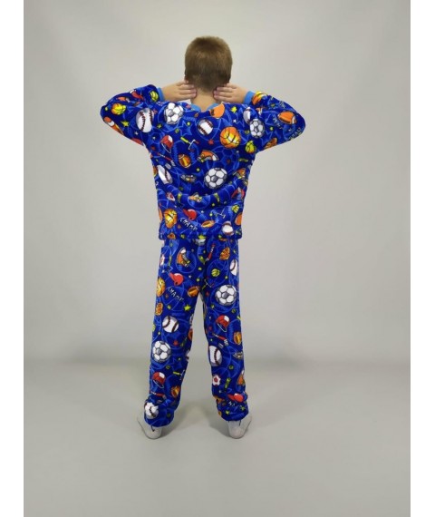 Пижама на мальчика махровая 146 Синяя (39660776-3)