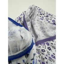 Ночная рубашка байка Синие цветы 58-60 Белая 74548485-3