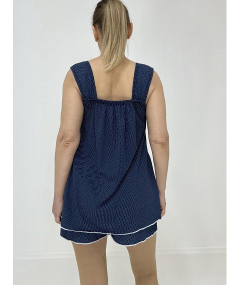 Women's set with small polka dots (T-shirt + shorts) 46-48 Blue 15348579-1