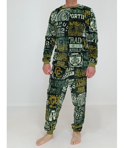 Men's terry pajamas with inscriptions 48-50 Green (20791175-1)