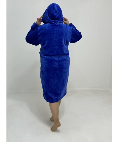 Халат жіночий махровий на блискавці 48-50 Синій 50893107-1
