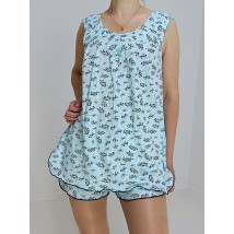 Women's pajamas Turquoise suit Kalina (T-shirt + shorts) 54-56 (79678930-3)
