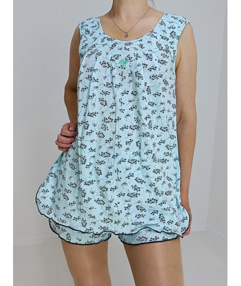 Women's pajamas Turquoise suit Kalina (T-shirt + shorts) 50-52 (79678930-2)