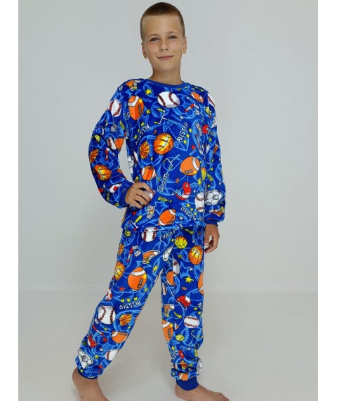 Пижама детская зимняя мячики 140 Синяя (59078494-2)