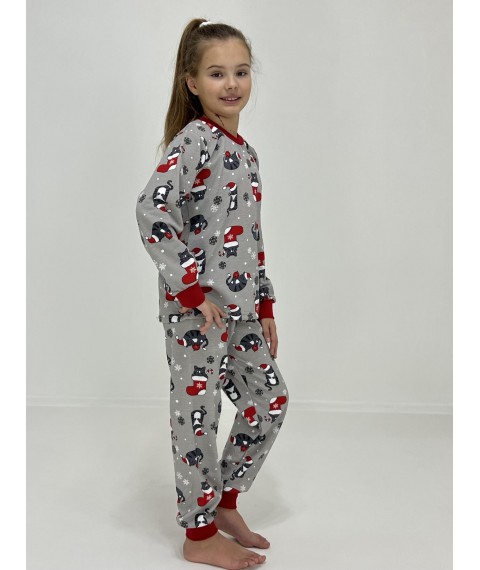 Пижама детская байка Новогодние сапожки 158 Серая (11849985-5)
