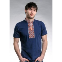 Мужская футболка с вышивкой с коротким рукавом «Казацкая (красная вышивка)» XL